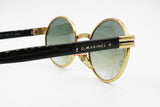 O. MARINES Vintage round sunglasses Golden shiny & Black, Hip style shades, New Old Stock 1980s