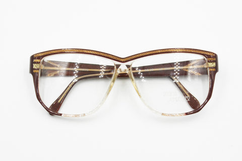 Regina Schrecker vintage nos eyeglasses frame 70s, Big oversize wayfarer chain adorned front, New Old Stock 1970s