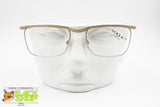 VOGUE mod. Victor squared mono bridge glasses frame, Silver & Gold satin, New Old Stock 1980s