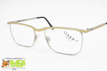 VOGUE mod. Victor squared mono bridge glasses frame, Silver & Gold satin, New Old Stock 1980s