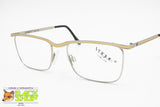 VOGUE mod. Victor squared mono bridge glasses frame, Silver & Gold satin, New Old Stock 1980s