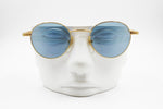 Sting 4069 Vintage 80s Sunglasses men women Round gold, azure flat lenses, New Old Stock