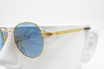 Sting 4069 Vintage 80s Sunglasses men women Round gold, azure flat lenses, New Old Stock