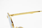 Sting 4069 Vintage 80s Sunglasses men women Round gold, azure flat lenses, New Old Stock