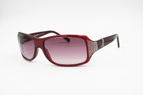 LANTE DELLA ROVERE Vintage women sunglasses, red acetate & strass, shaded red lenses, New Old Stock