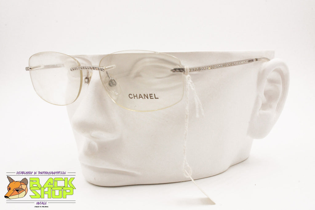 CHANEL rimless frame reading glasses mod. 2054 B C.124, Women vintage –  Backshop Vintage -Vintage NEW OLD STOCK Sunglasses & Frames