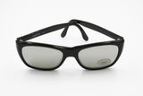 Luxottica Vintage sunglasses mod. 8006, Black acetate and mirrored crystal silver lenses, New Old Stock 1970s