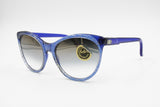 1970 Made in France Vintage sunglasses mirrored crystal lenses, blue glittered silver plastic, New Old Stock