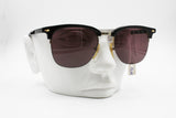 VOGUE mod. Joel W44 Clubmaster sunglasses half semi rimmed, Black & Golden, New Old Stock 80s