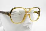 SAPHIRA Optyl Vintage sunglassees-eyeglasses frame, Yellow & Green acetate, aviator shape, New Old Stock 1970s
