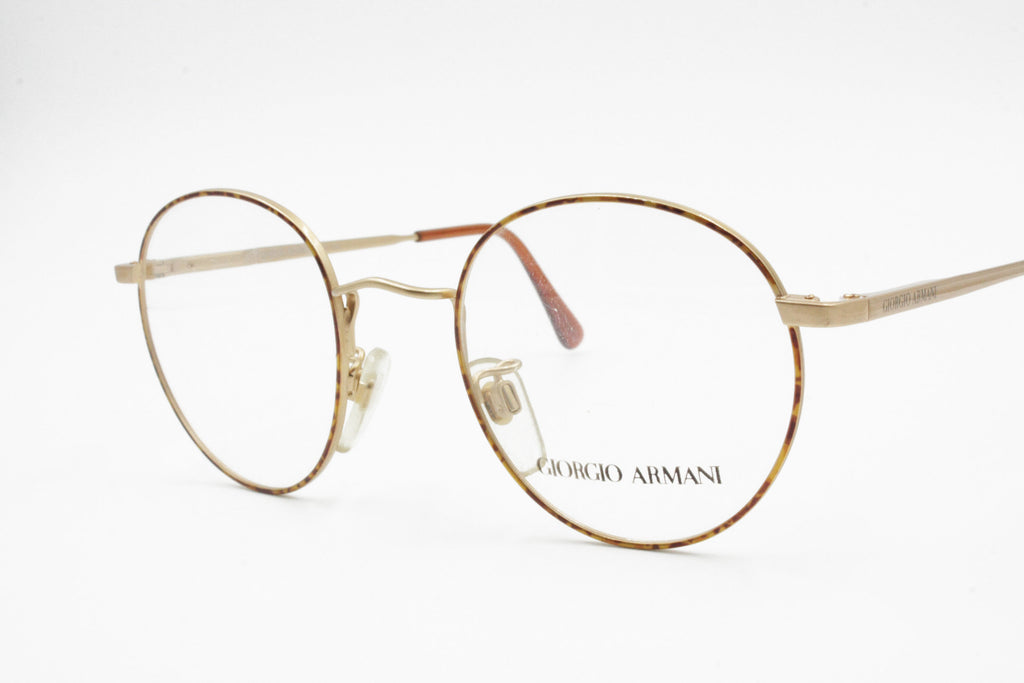 Giorgio Armani 201 701 round panto eyeglasses frame Golden & Pale