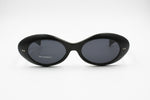 Blue Bay by Safilo Oval cat eye sunglasses, Black acetate, Kurt Cobain style, New Old Stock 1990s