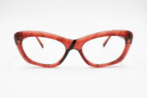 Designer Paul Richet eyewear glasses frame zebra Red & Black acetate, Modern design Poker Face, Vintage 1970