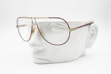 ALAIN DELON Mod. Sirius, Big aviator frame glasses Red & Black dappled, Golden frame, Deadstock 80s