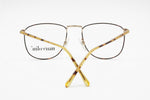 MARCOLIN Vintage square eyeglass frame, Animalier rims and blonde dappled arms, New Old Stock 1990s