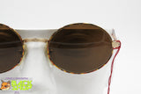 GALILEO Vintage 90s sunglasses, Golden chiseled and tortoise acetate, Elegant unisex spectacle, New Old Stock