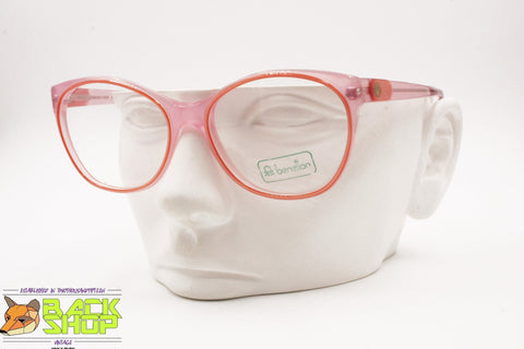 BENETTON Vintage pink round eyeglass frame, 55[]16 140 frame Italy, New Old Stock 1980s