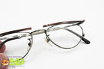 NAKAMURA HUZOI 3138 Special designer glasses, Unconventional shape red metallic superio bar, New Old Stock