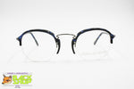 ROBERT LA ROCHE Vienne Vintage semi-round frame, Half rimmed blue black cellulose, New Old Stock