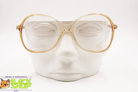 Lozza Defilè 1 Vintage 1970s glasses frame Clear-Brown & Golden hinges, Squared glasses, New Old Stock