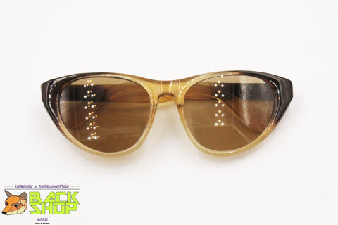 Authentic 1950s sunglasses shades ITALOCREMONA SOLFLEX, black yellow semitransparent, New Old Stock