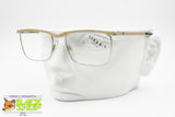 VOGUE mod. Victor squared mono bridge glasses frame, Silver & Gold satin, New Old Stock 1980s