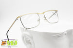 VOGUE mod. Victor squared mono bridge glasses frame, Silver & Gold satin, New Old Stock 1980s