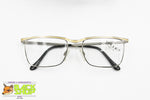 VOGUE mod. Victor squared mono bridge glasses frame, Silver & Gold satin, New Old Stock 1980s