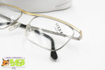 VOGUE mod. Victor squared mono bridge glasses frame, Silver & Gold satin, New Old Stock 1980s