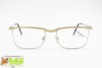 VOGUE mod. Victor squared mono bridge glasses frame, Silver & Gold satin, New Old Stock 1980s