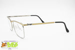 VOGUE mod. Victor squared mono bridge glasses frame, Silver & Gold satin, New Old Stock 1980s