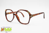 SAPHIRA Vintage eyewear frame, Animalier brown semitransparent acetate with rhinestones lugs details, New Old Stock