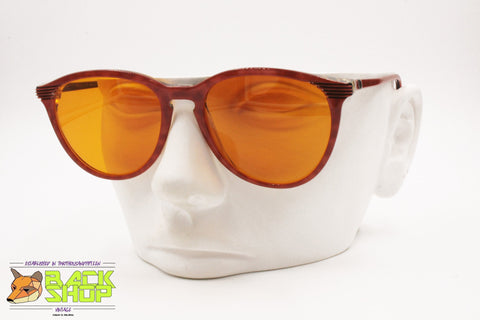 Alfredo Gabrielli 0039 Vintage italian sunglasses round wayfarer orange spotted acetate, New Old Stock 80s