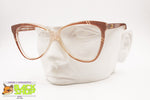 Mila Schön Rockabilly frame glasses, Striped acetate semi-triangular lenses, New Old Stock 1970s