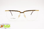 LAURA BIAGIOTTI V125 Squared half rimmed frame, Animalier intense color, New Old Stock 1980s