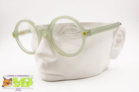 BENETTON Round thick eyeglass frame, Nerd Geek style, ice green semitransparent, New Old Stock