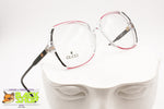 GUCCI GG2102 Vintage 90s glasses frame eyewear, Clear Red & Black, New Old Stock 1990s