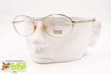 Vintage oval golden frame chiseled NAZARENO GABRIELLI, 53[]22 135, Vintage italian glasses, New Old Stock