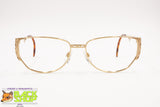 SILHOUETTE M 6160/20 V6050 Vintage 80s high design glasses frame, cat eye squared golden, New Old Stock