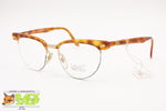 Vintage cat eye frame orange tortoise LOOK mod. 076/4, Halr rimmed women frame, New Old Stock 1980s