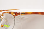 Vintage cat eye frame orange tortoise LOOK mod. 076/4, Halr rimmed women frame, New Old Stock 1980s