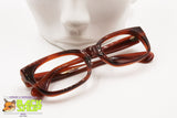 Authentic 1960s frame eyeglass brown acetate, wayfarer squared glasses frame, New Old Stock
