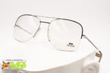 METZLER INTERNATIONAL Vintage 80s eyeglass frame aviator pilot, half rimmed squared, New Old Stock 1980s