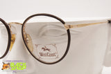 Authentic 1980s round circle frame glasses leather rims, WEST COAST 51[]18, New Old Stock