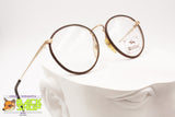 Authentic 1980s round circle frame glasses leather rims, WEST COAST 51[]18, New Old Stock