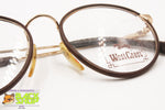 Authentic 1980s round circle frame glasses leather rims, WEST COAST 51[]18, New Old Stock