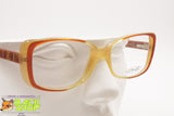 PIN'S Vintage NOS women eyeglass frame, acetate shaded brown cat eye squared, New Old Stock