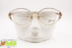 Genny 589 5175 Women Vintage Eyeglasses frame, Golden & Brown designer temples, New Old Stock 1980s