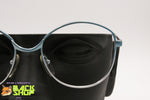 BARTOLI Italian vintage semi-rounded eyeglass frame, azure silver powder color, New Old Stock 70s