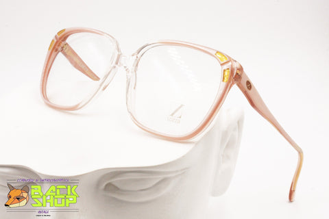 LOZZA mod. Duchessa Vintage 1970s eyeglass frame women, Pink rose acetate & Clear, New Old Stock